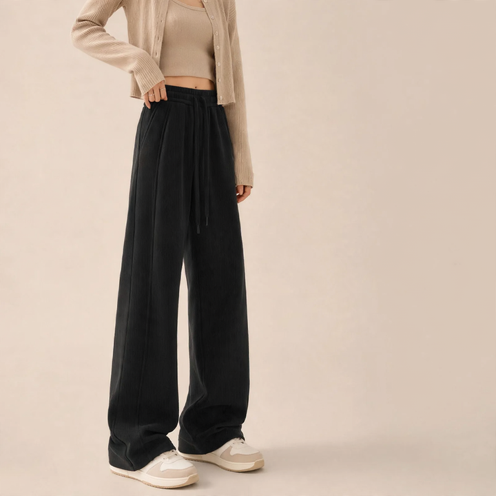 Women's corduroy pants, straight cut, lined, for autumn/winter