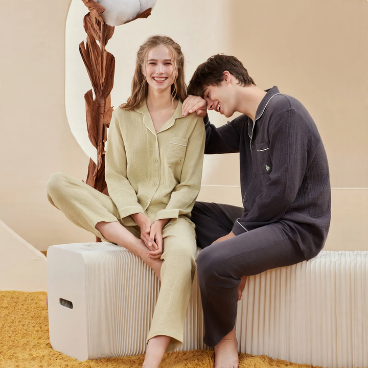 Cotton Muslin Pajama Set for Couples