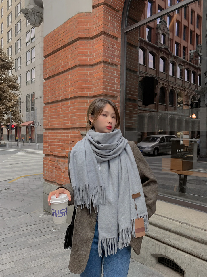 Warmer wool scarf, solid colors