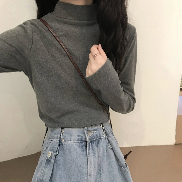 Women’s Long Sleeve Shirt with Stand-up Collar