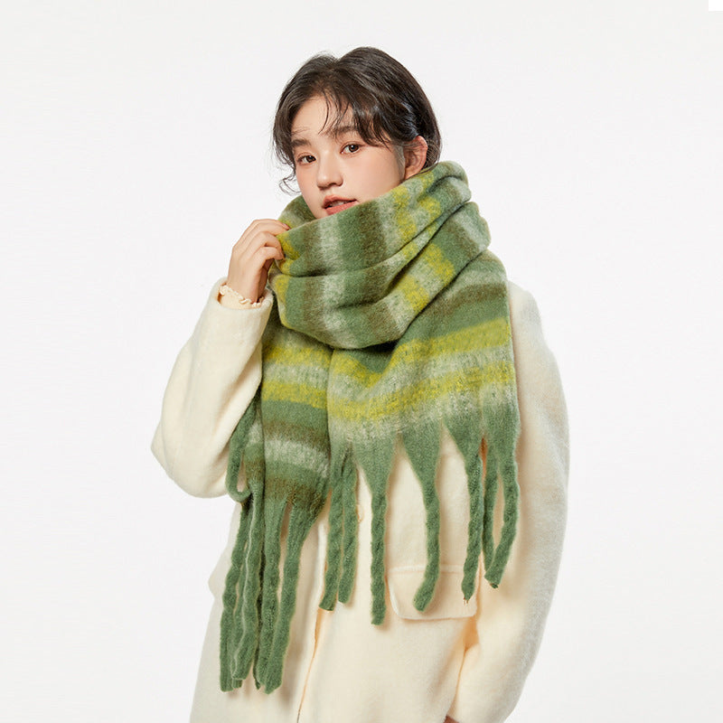 Checked scarf in Norwegian style, warming