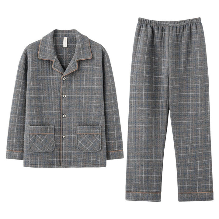 Men's pajamas, 3-layer, cotton, quilted