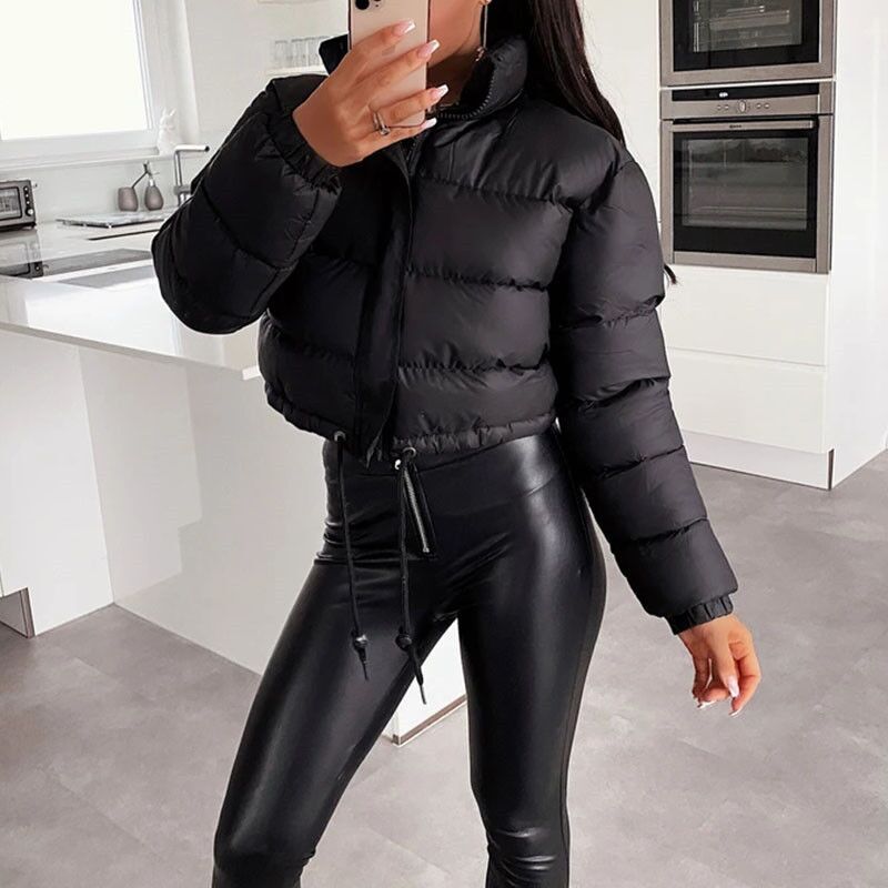Padded women's quilted jacket in oversize look