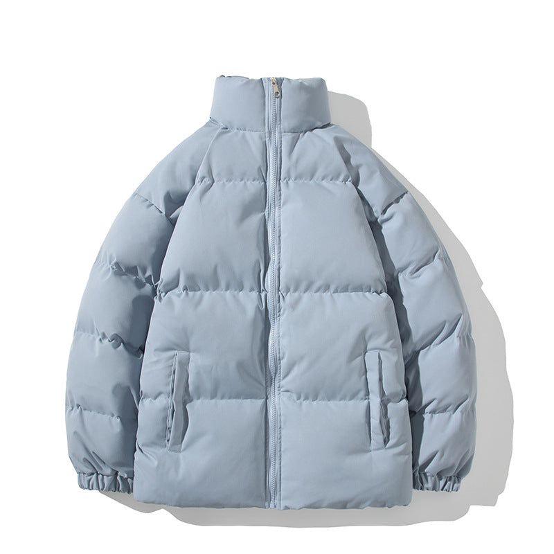 Unisex quilted jacket, lined, stand collar, loose fit