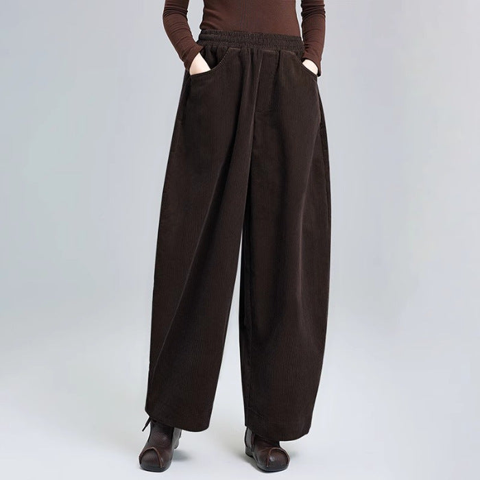 Kord-Harem pants for women, high waistband
