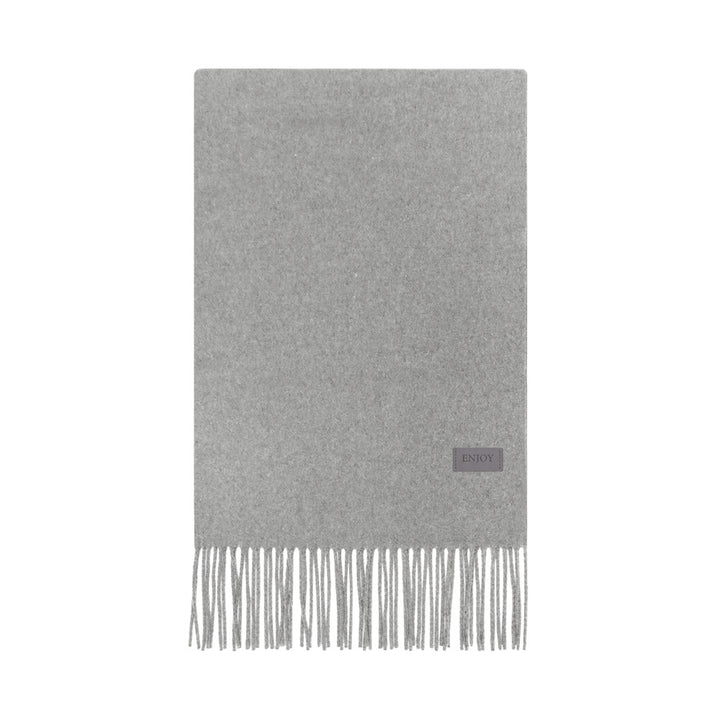 Soft merino wool blend scarf with fringes