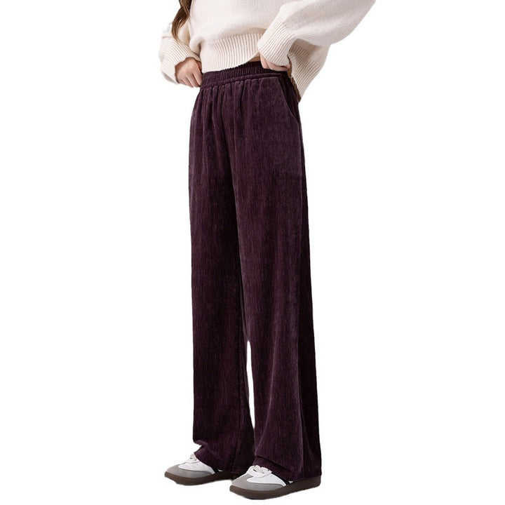 Chenille-cord-pants with wide leg, warm and flowing