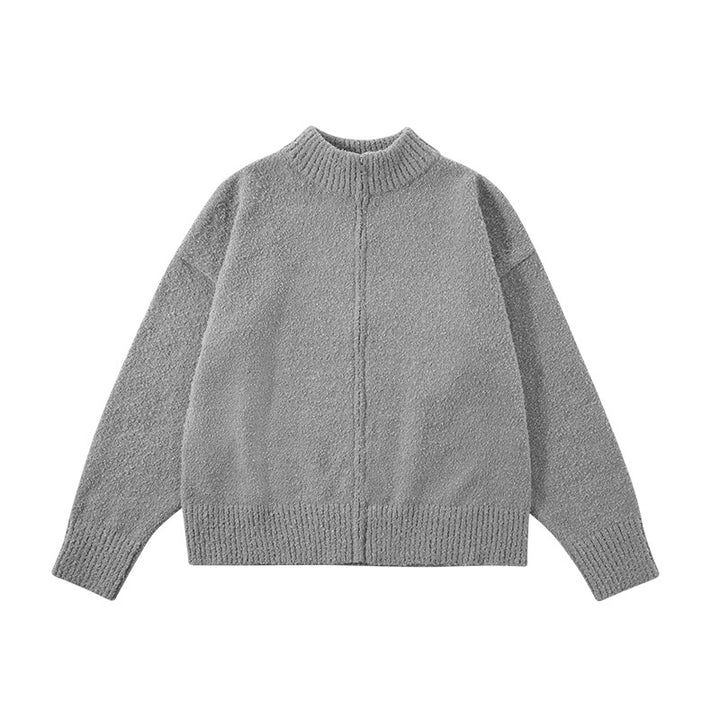 Men's cardigan with stand-up collar