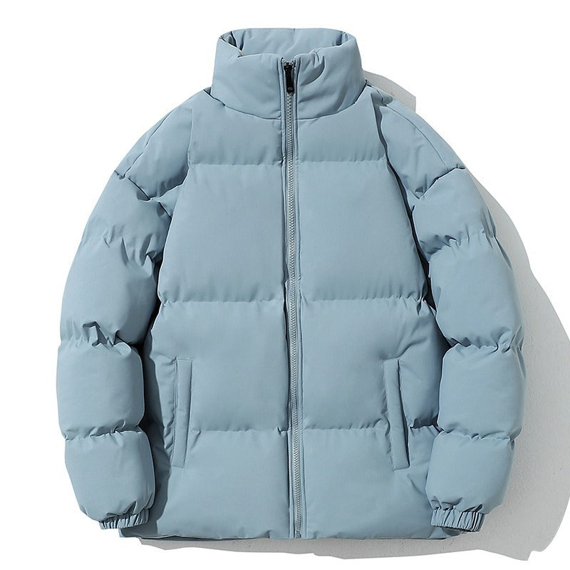 Padded men's winter jacket with stand-up collar