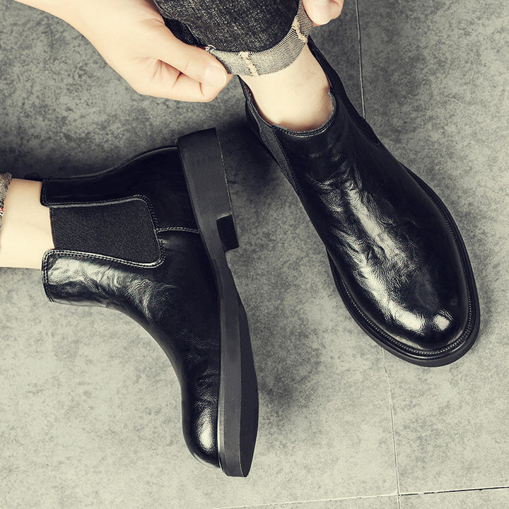 Men's Chelsea boots made of soft leather, non-slip