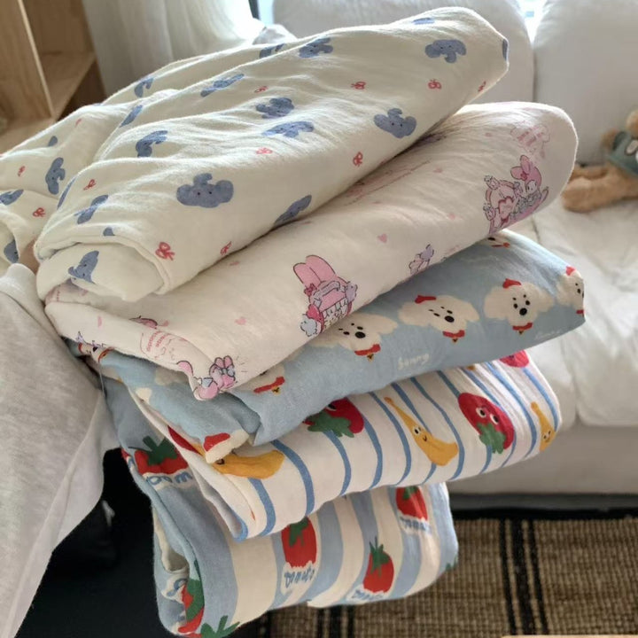 Women's pajamas made of double-layer cotton muslin