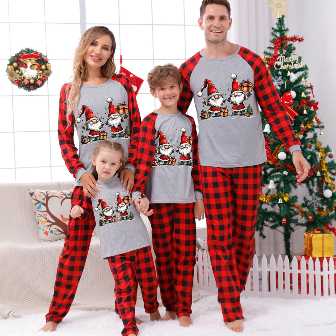Family Pajama Set with Check Pattern