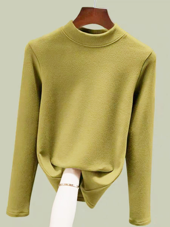 Women's thermal undershirt, half-high collar, lined