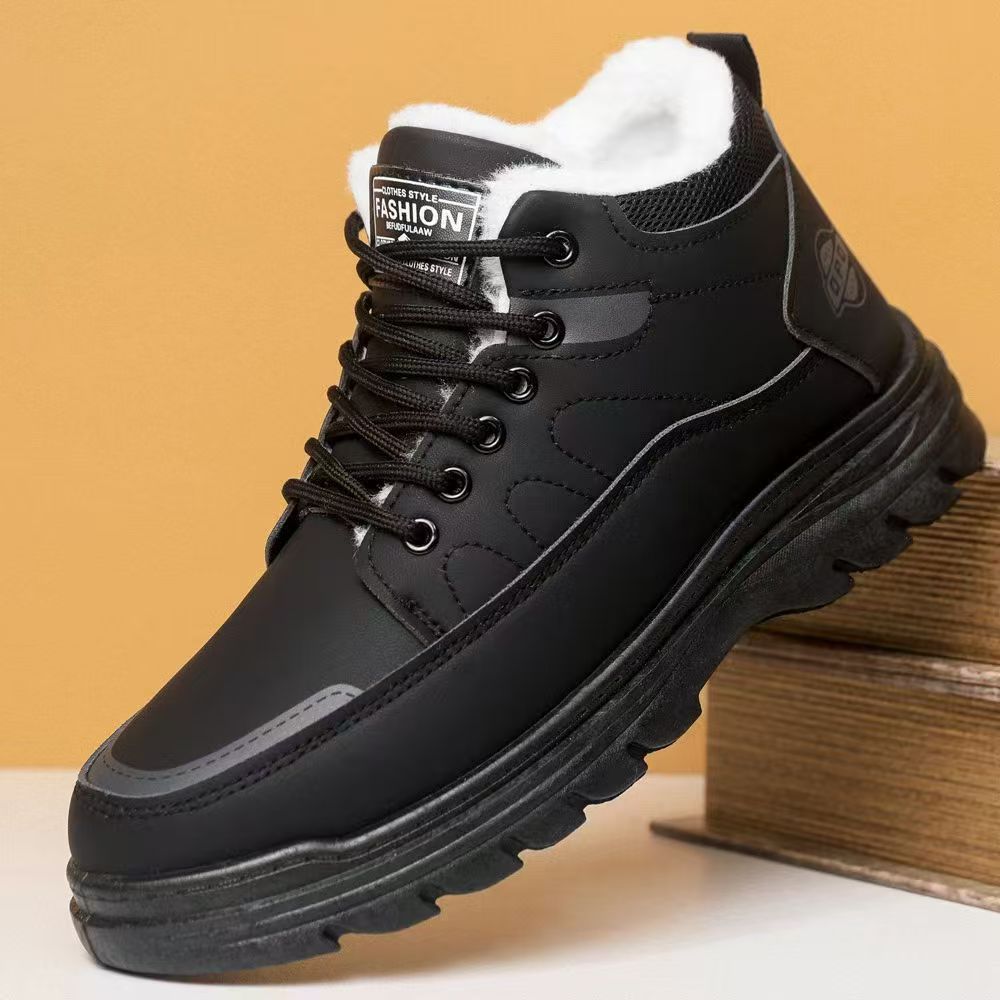 Padded men's winter boots, non-slip
