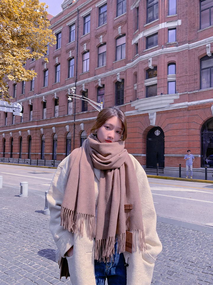 Warmer wool scarf, solid colors