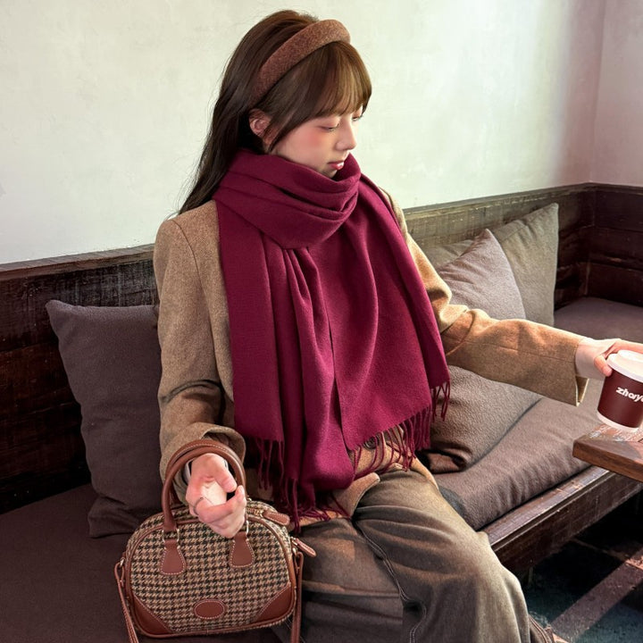 Knitted scarf made of wool blend fabric, 160 cm
