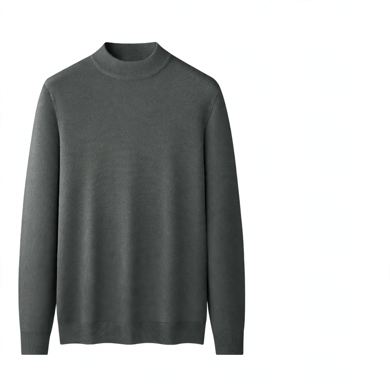 Men's Wool Modal Pullover with Stand-up Collar
