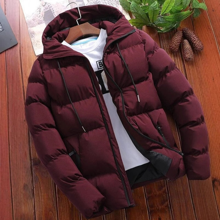 Men's padded jacket with hood, short