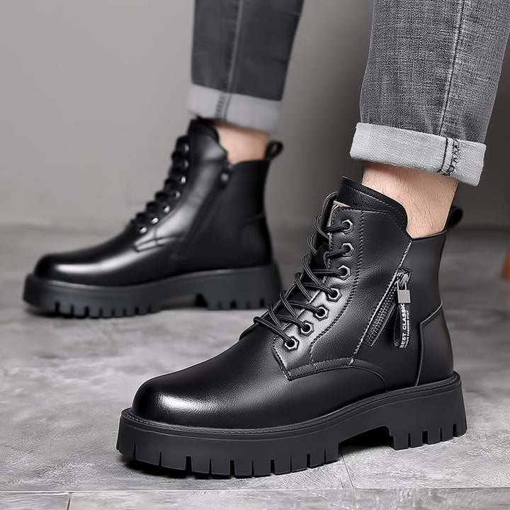 Padded men's winter boots, water-repellent