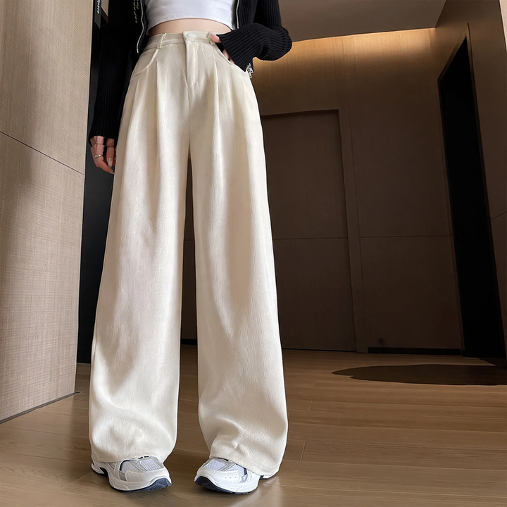 Women’s corduroy trousers, straight cut, lined, for autumn/spring
