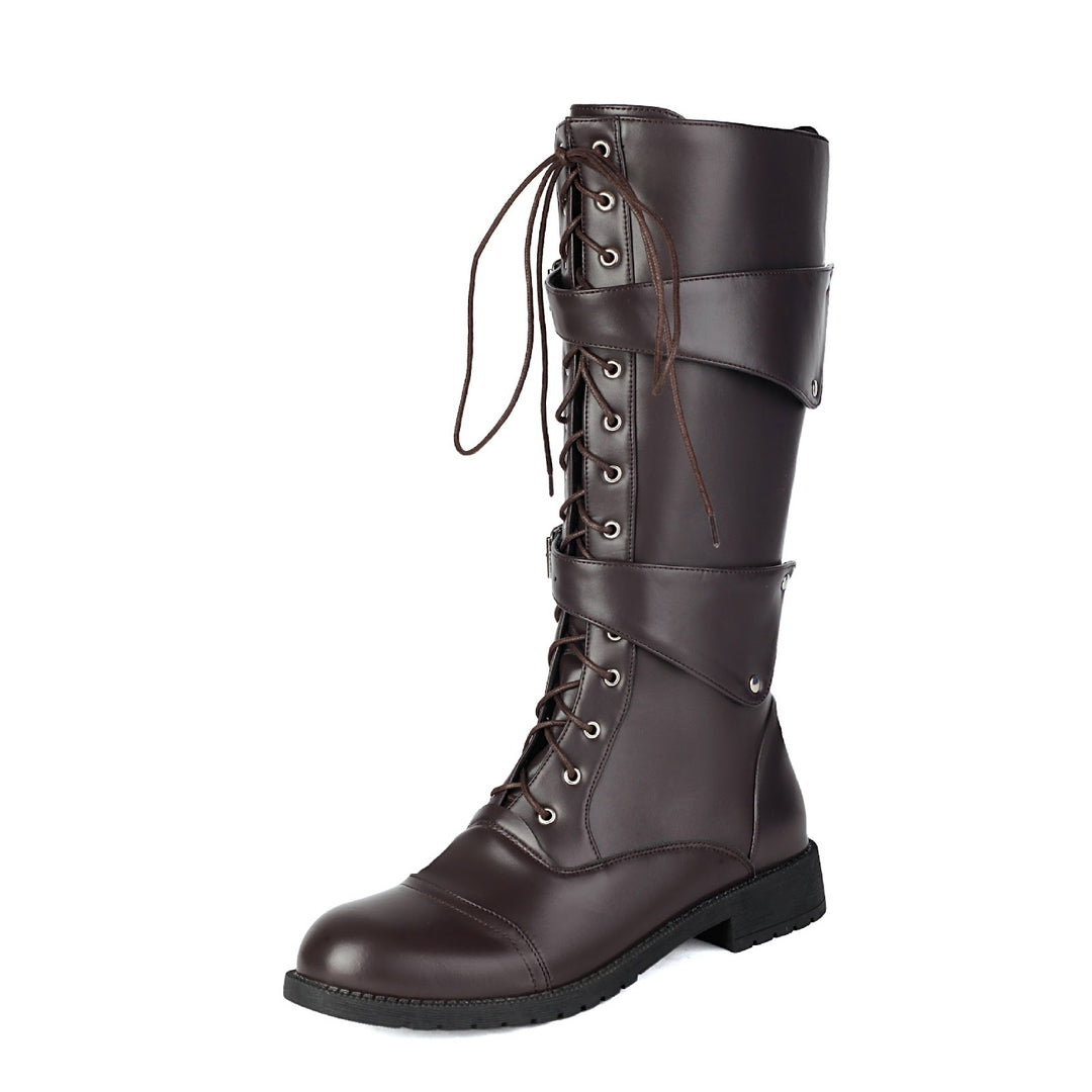 Men's boots with buckles and lacing