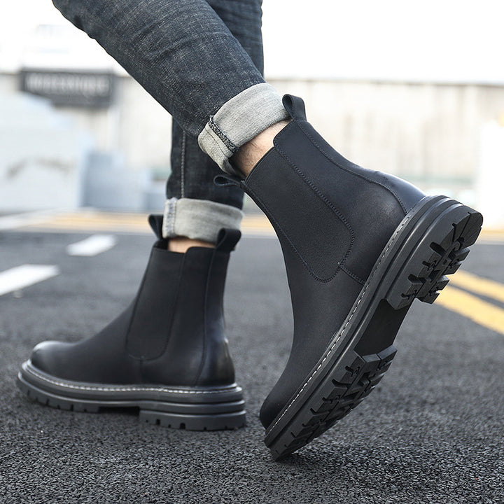 Men's Chelsea boots, lined, non-slip, synthetic leather