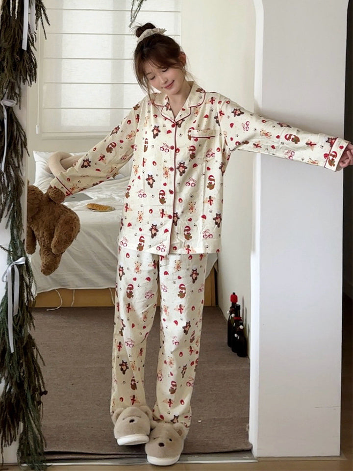 Women's Pajama Set, Cotton, Christmas Design