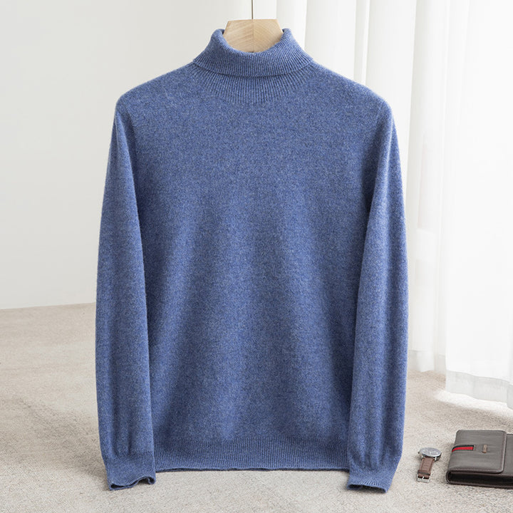Men's turtleneck sweater made of 100% wool, seamless