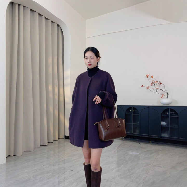 Ladies' wool coat, alpaca look, 1118-155