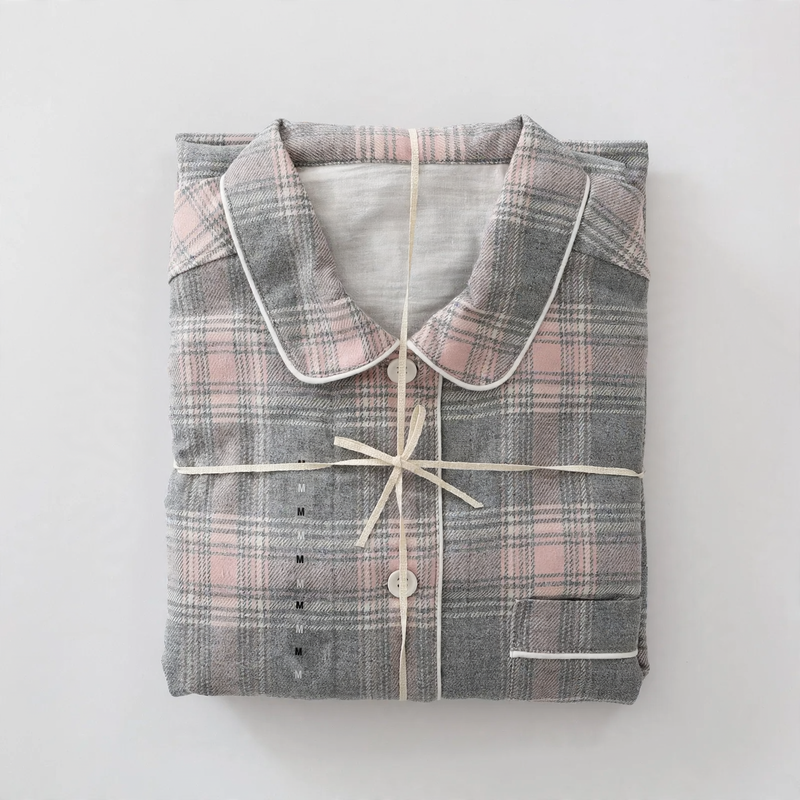 Cotton Pajamas, Flannel, Long Sleeve, Ladies & Gentlemen