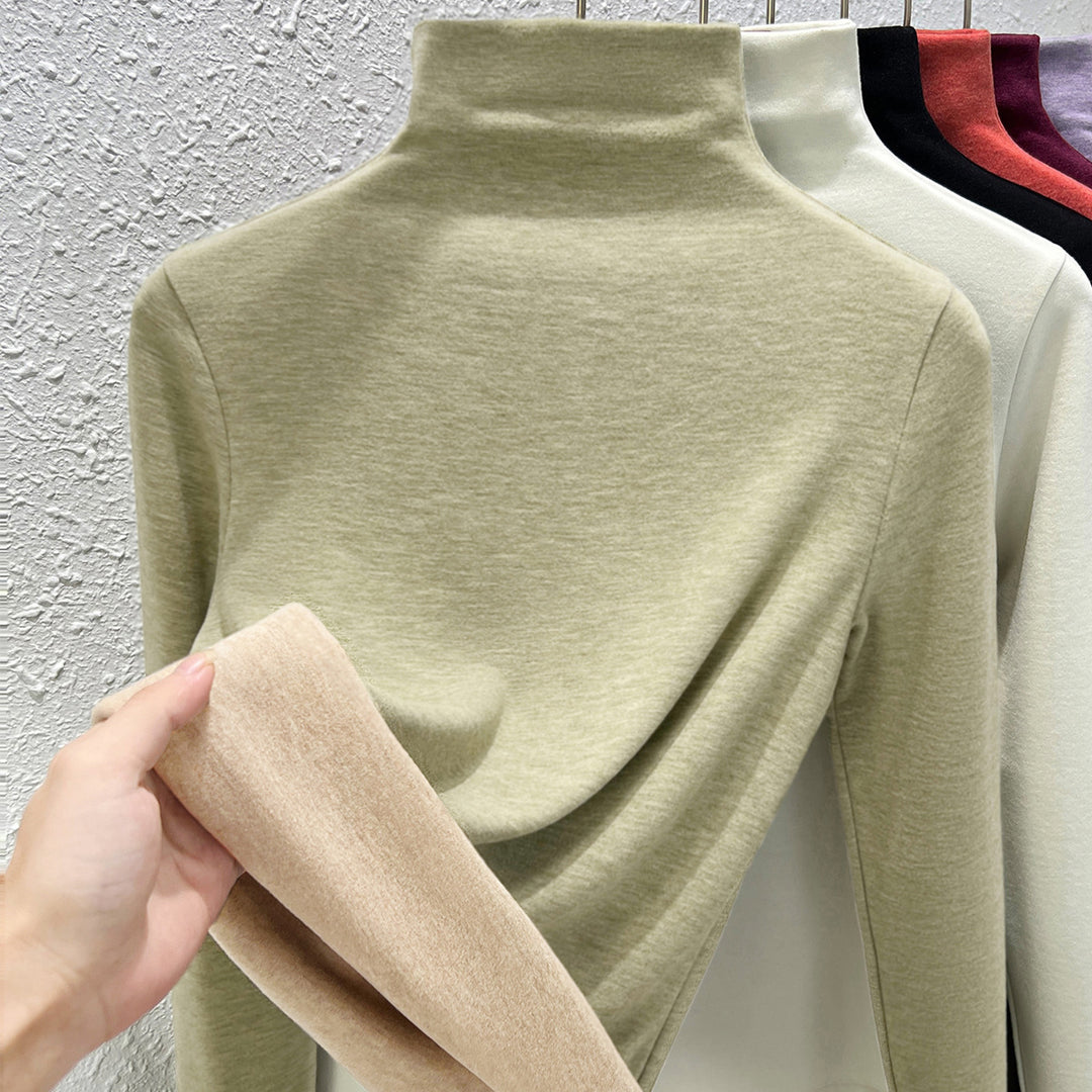 Women's thermal undershirt, high collar, lined