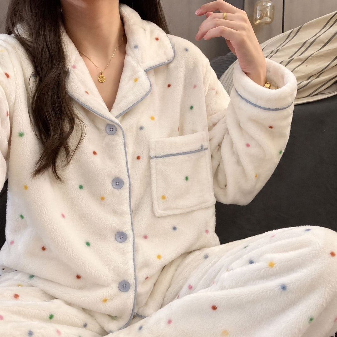 Women's flannel pajama set, lined, winter loungewear