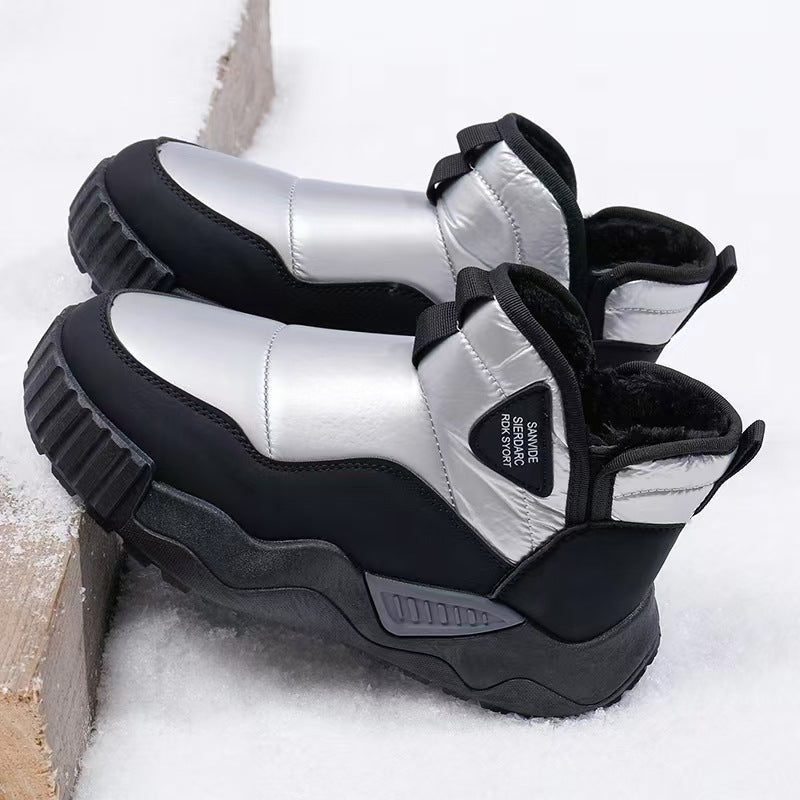 Padded men's winter boots, water-repellent, slip-resistant