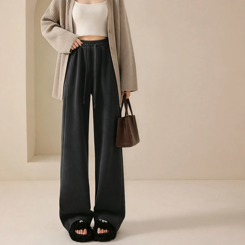 Women's corduroy pants, straight cut, lined, for autumn/winter