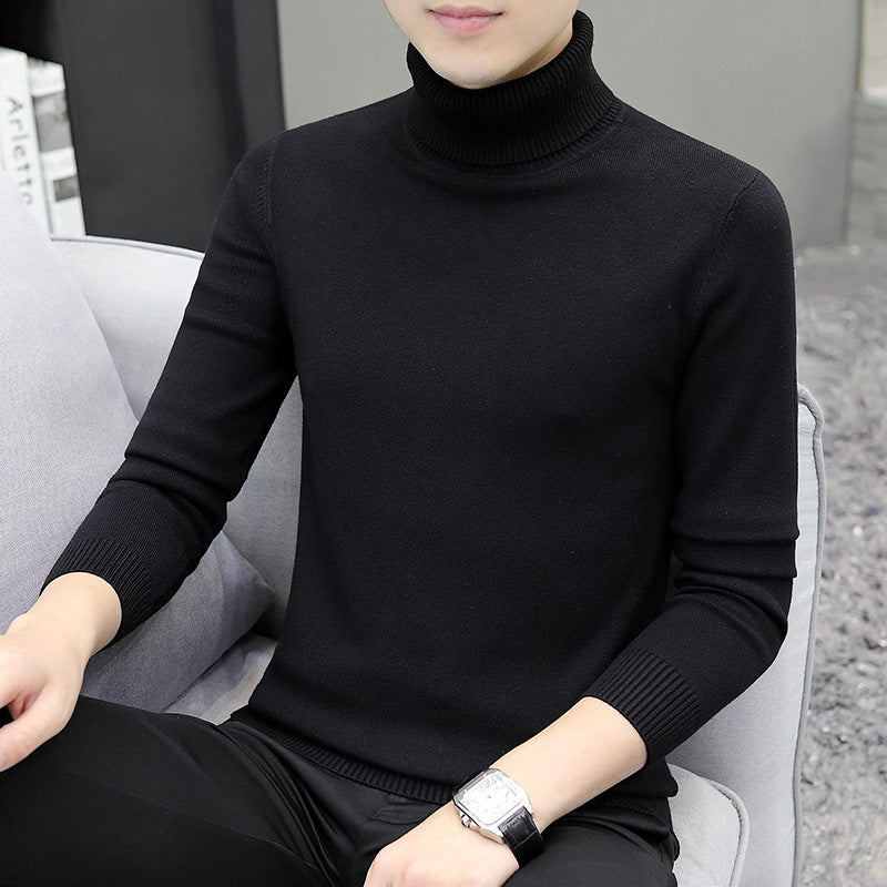 Men's turtleneck sweater, long-sleeved, slim fit