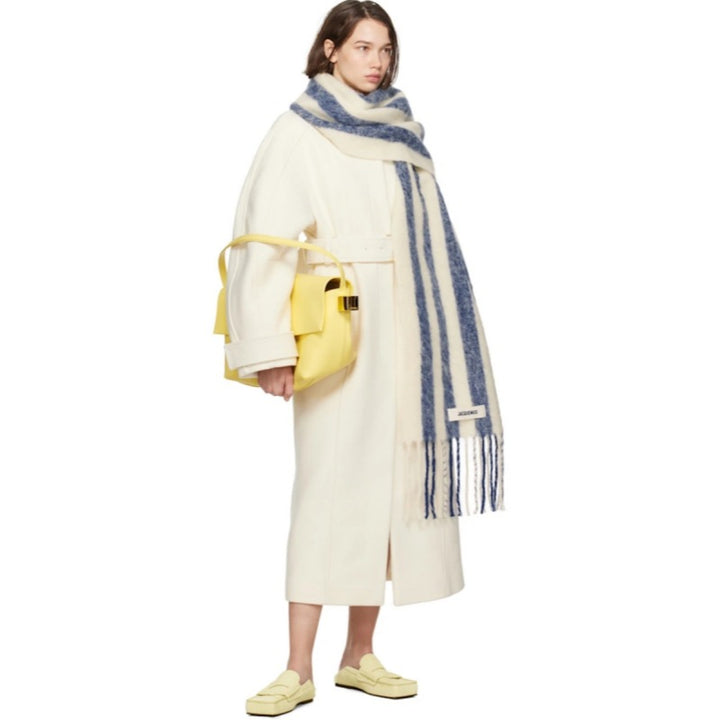 Striped scarf made of mohair and alpaca wool, 250x40cm