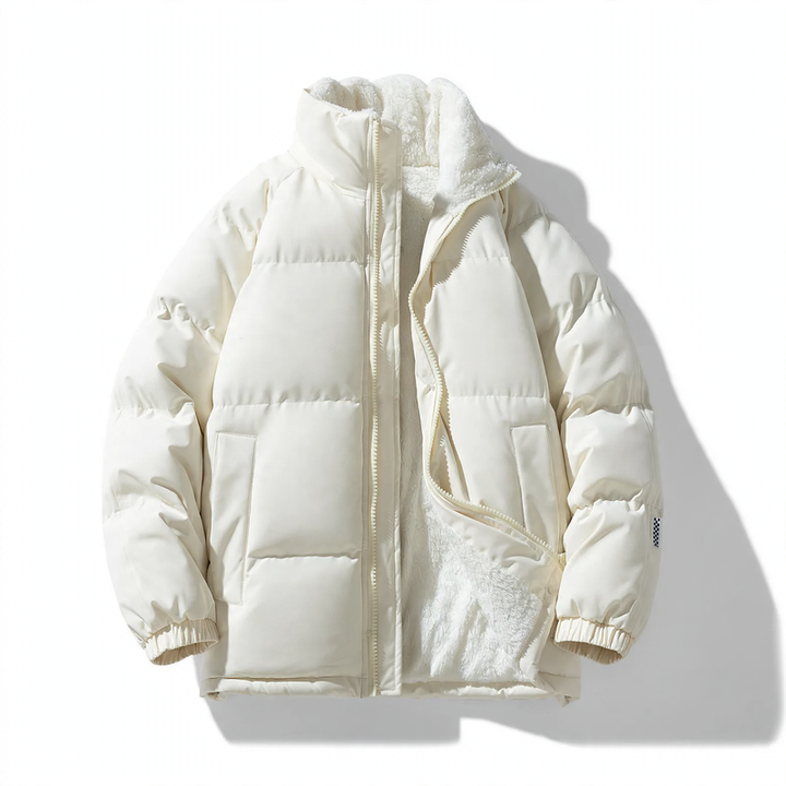 Men's quilted jacket, windproof, stand-up collar, loose