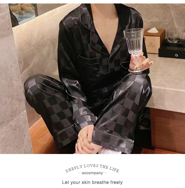 Women's pajamas, long, checked