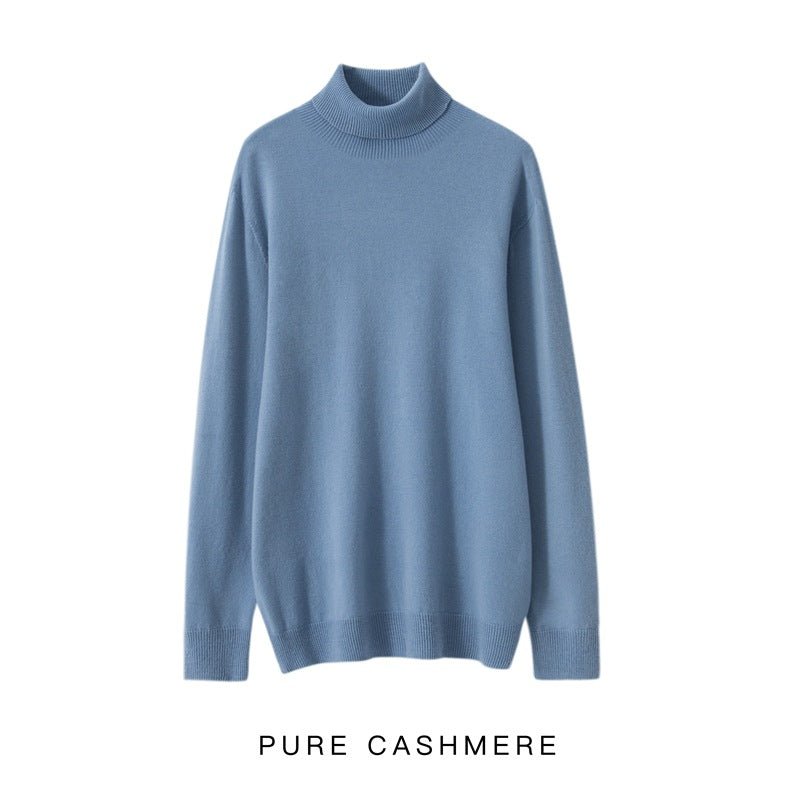 Men's turtleneck sweater made of pure wool, knitted