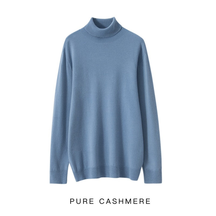 Men's turtleneck sweater made of pure wool, knitted