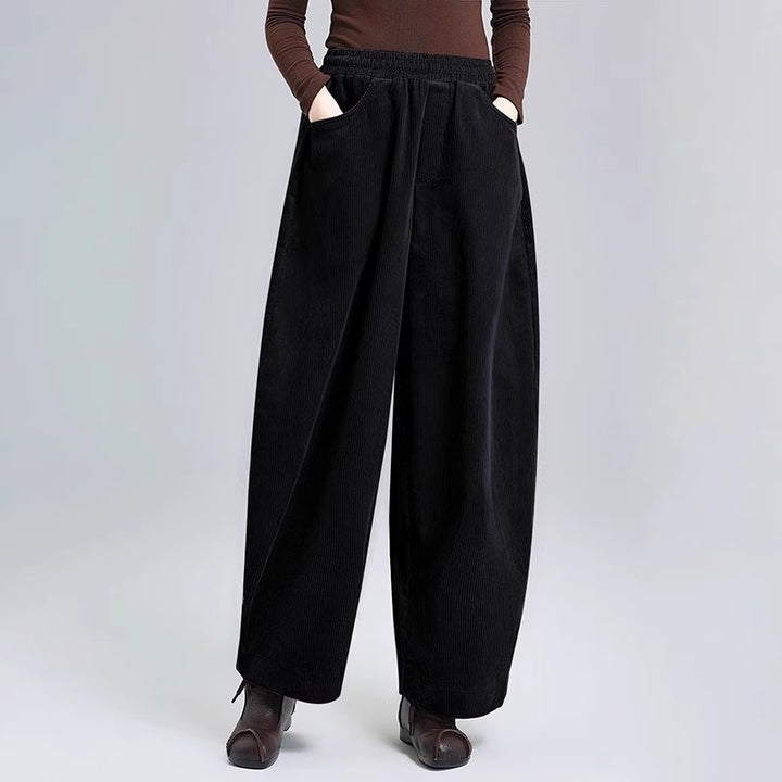 Kord-Harem pants for women, high waistband