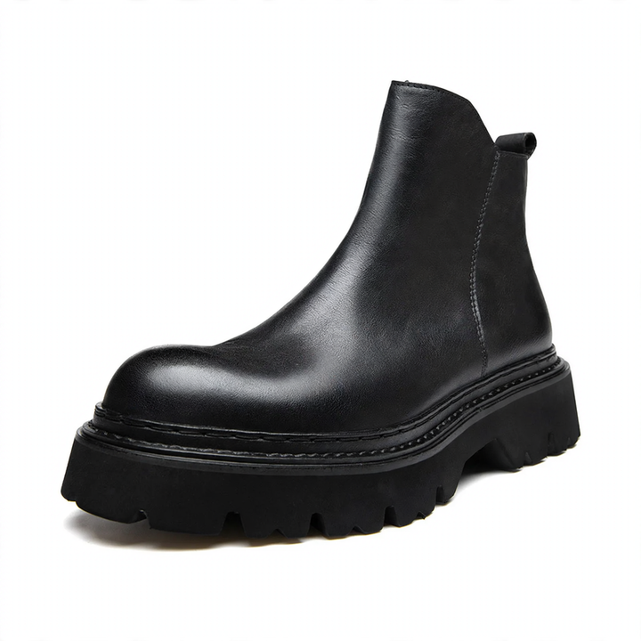 Men's Chelsea boots made of cowhide leather, with zipper
