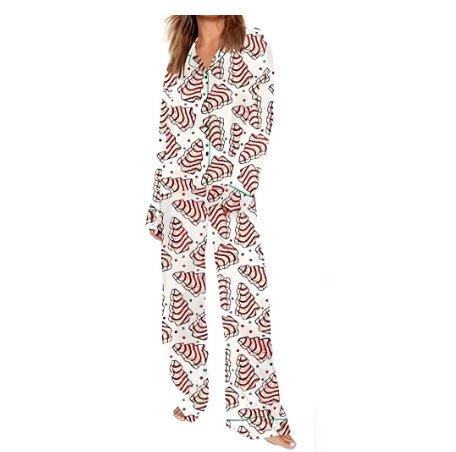 Women’s Pajamas with Christmas Design, Long Sleeve, Set