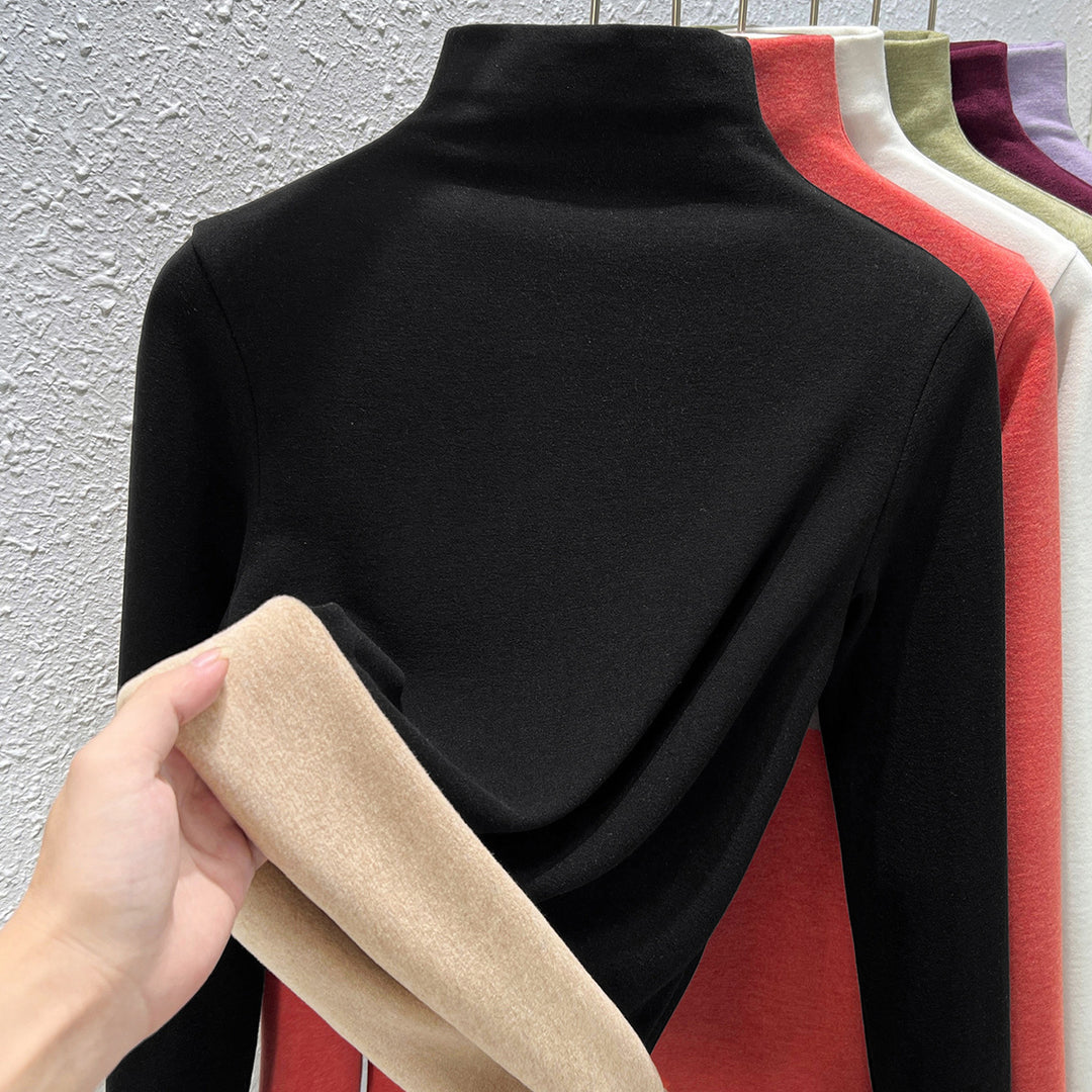 Women's thermal undershirt, high collar, lined