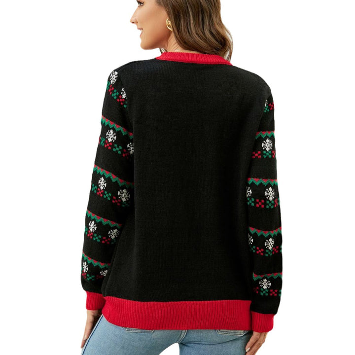 Christmas sweater with Christmas tree motif and LED light
