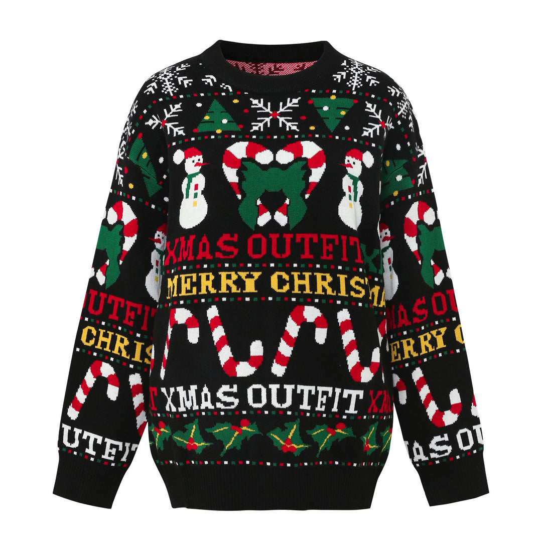 Festive Jacquard Knit Sweater