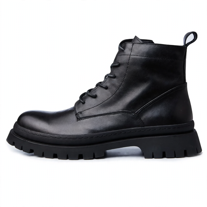 Men's lace-up boots made of cowhide leather in vintage style