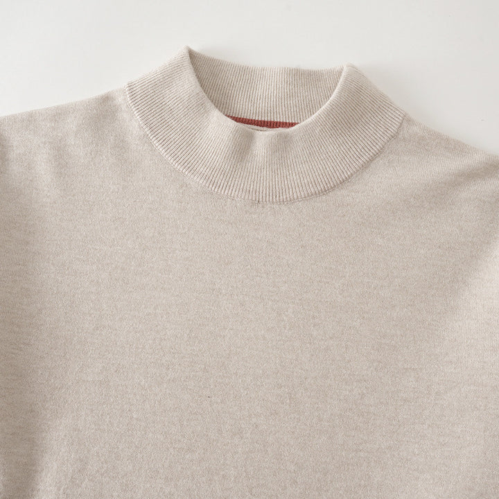 Men's sweater with stand-up collar, solid color