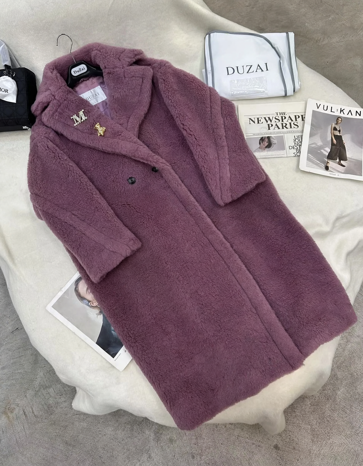 Loose Teddy coat, long, Winter, women's