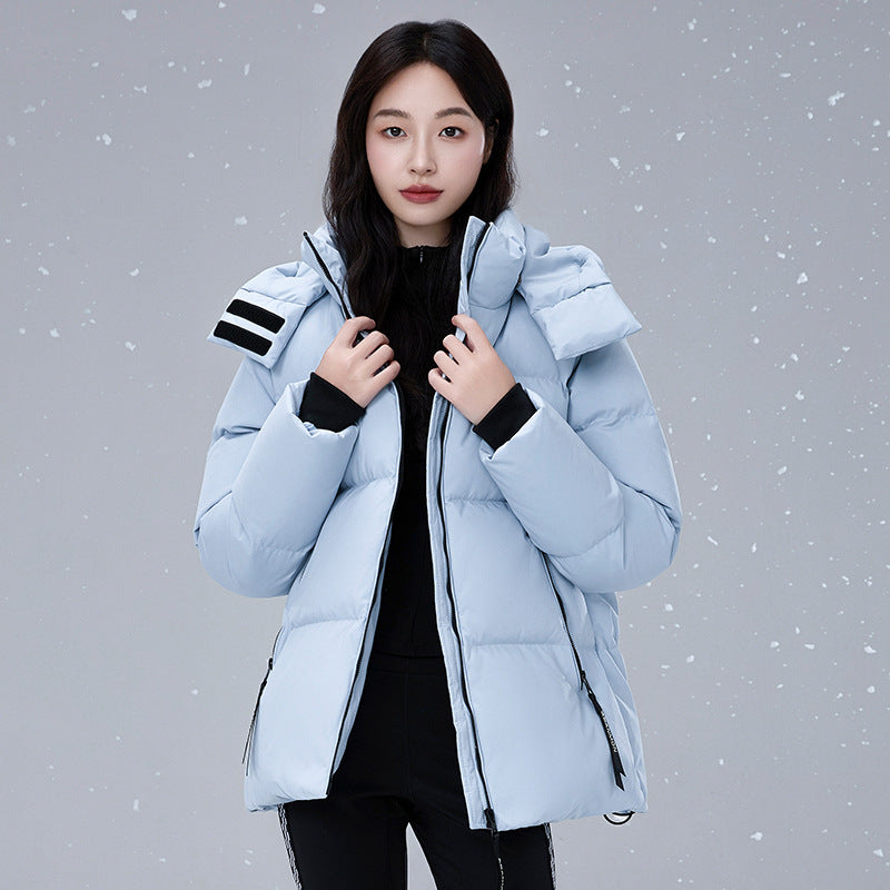 Short, extra thick down jacket for women